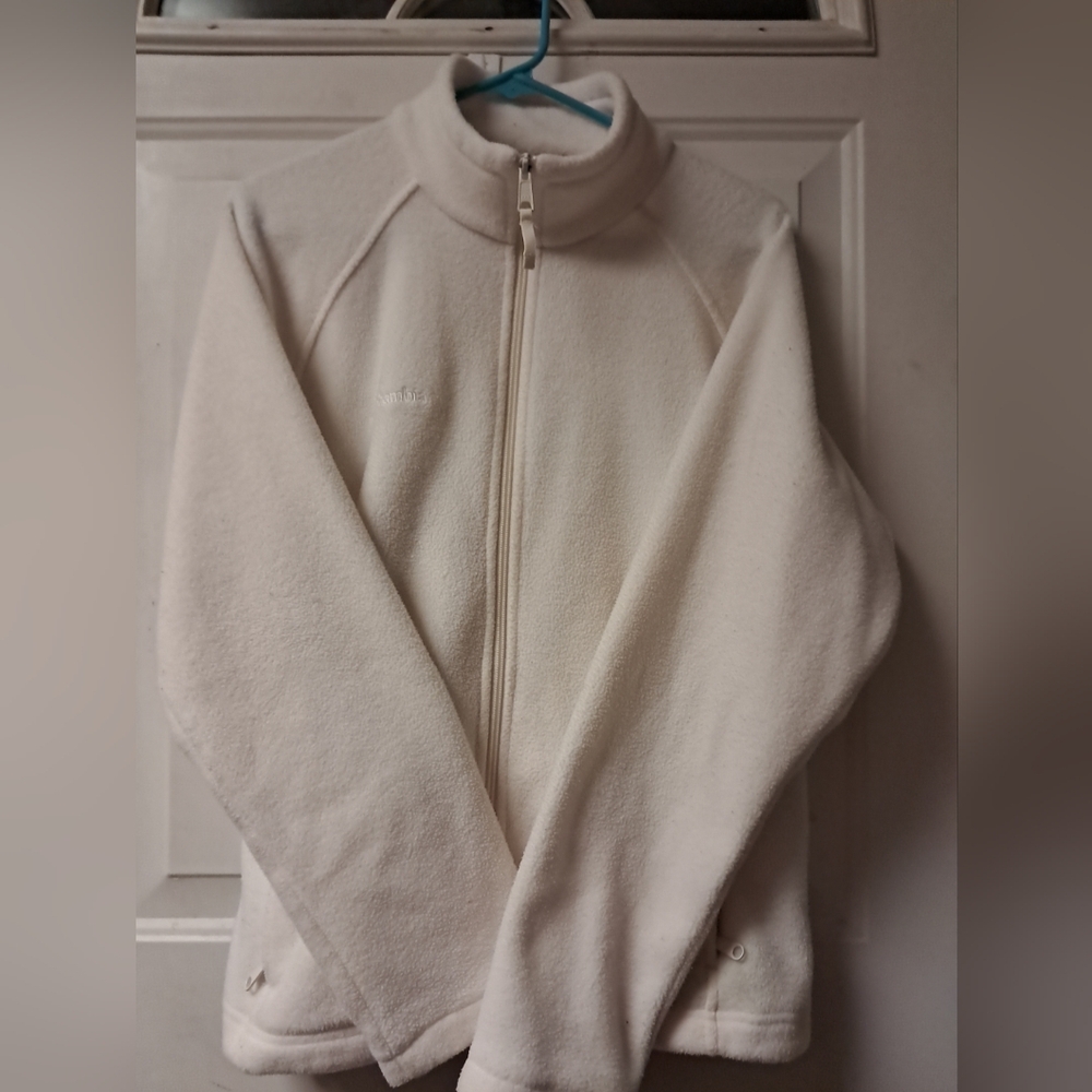 Columbia Sportswear Co. Womans Large Full Zip Fleece Jacket. Ivory